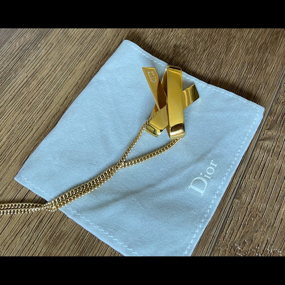 CHRISTIAN DIOR-AUTHENTIC Gold Pendant/Necklace - Picture 11 of 16